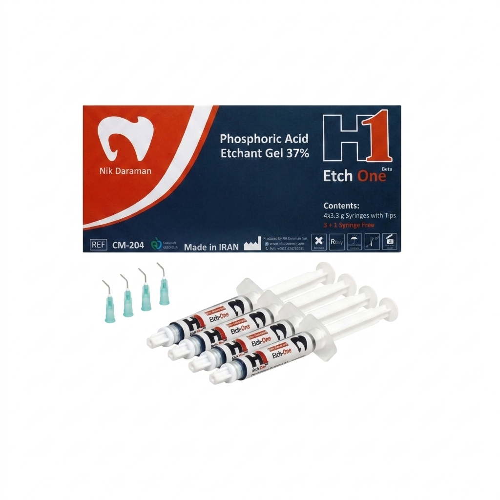ژل اسید اچ 37 درصد چهار سرنگ نیک درمان H1 Etchant Gel Kit